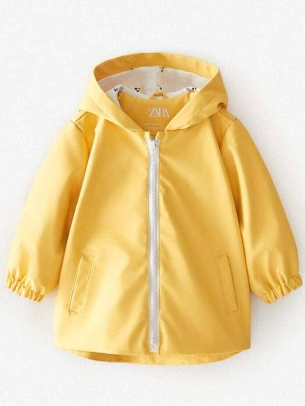 Zara Yellow Hooded Kids Raincoat